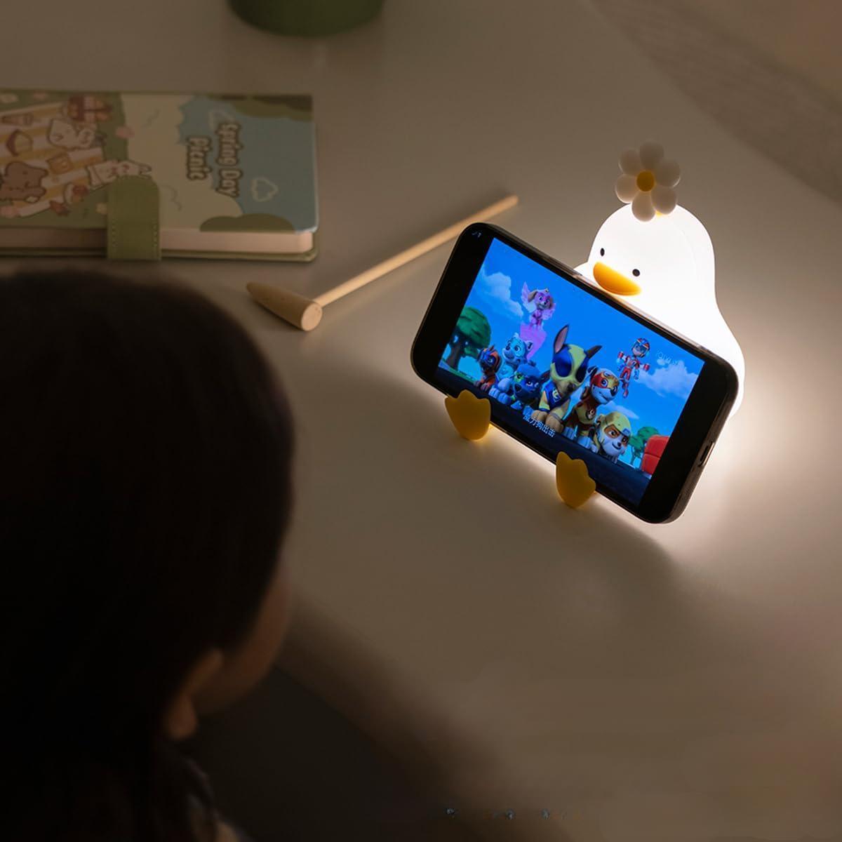 Duck LED Night Lamp – USB Rechargeable Silicone Light with Touch Sensor & Timer, Perfect for Kids' Bedrooms and Thoughtful Gifts