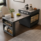 Modesta Compact Pull-Out Kitchen Island Dining Table