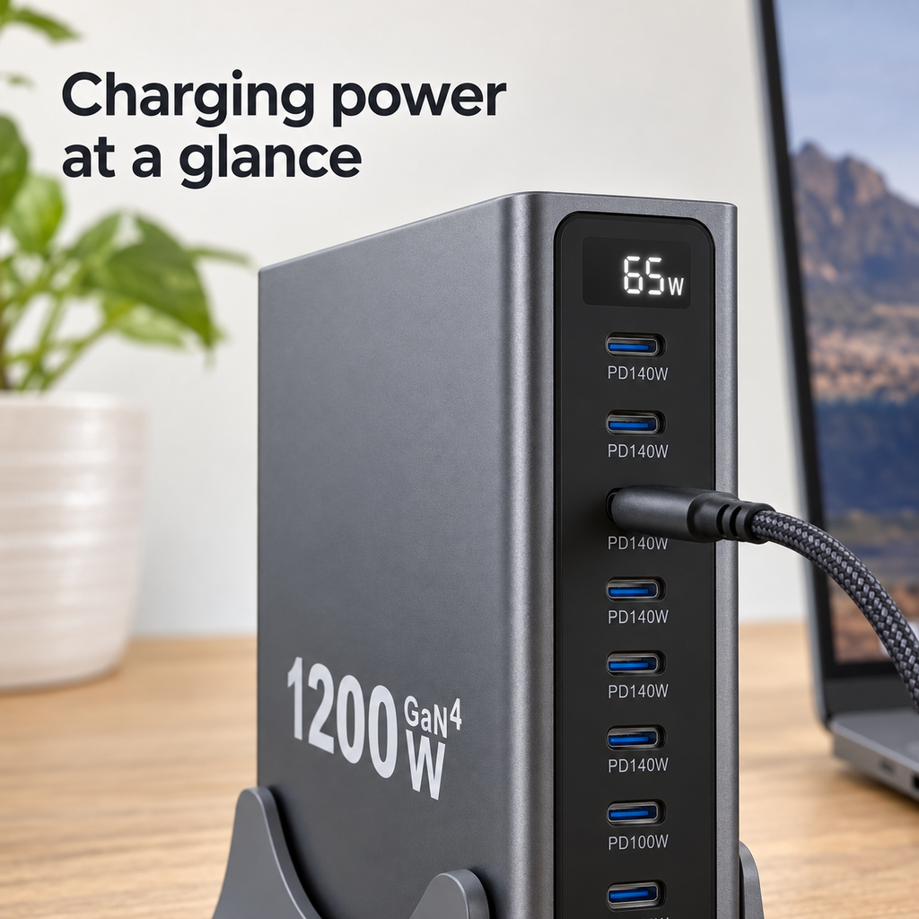 One Outlet Multi-Device Desktop Charging Station