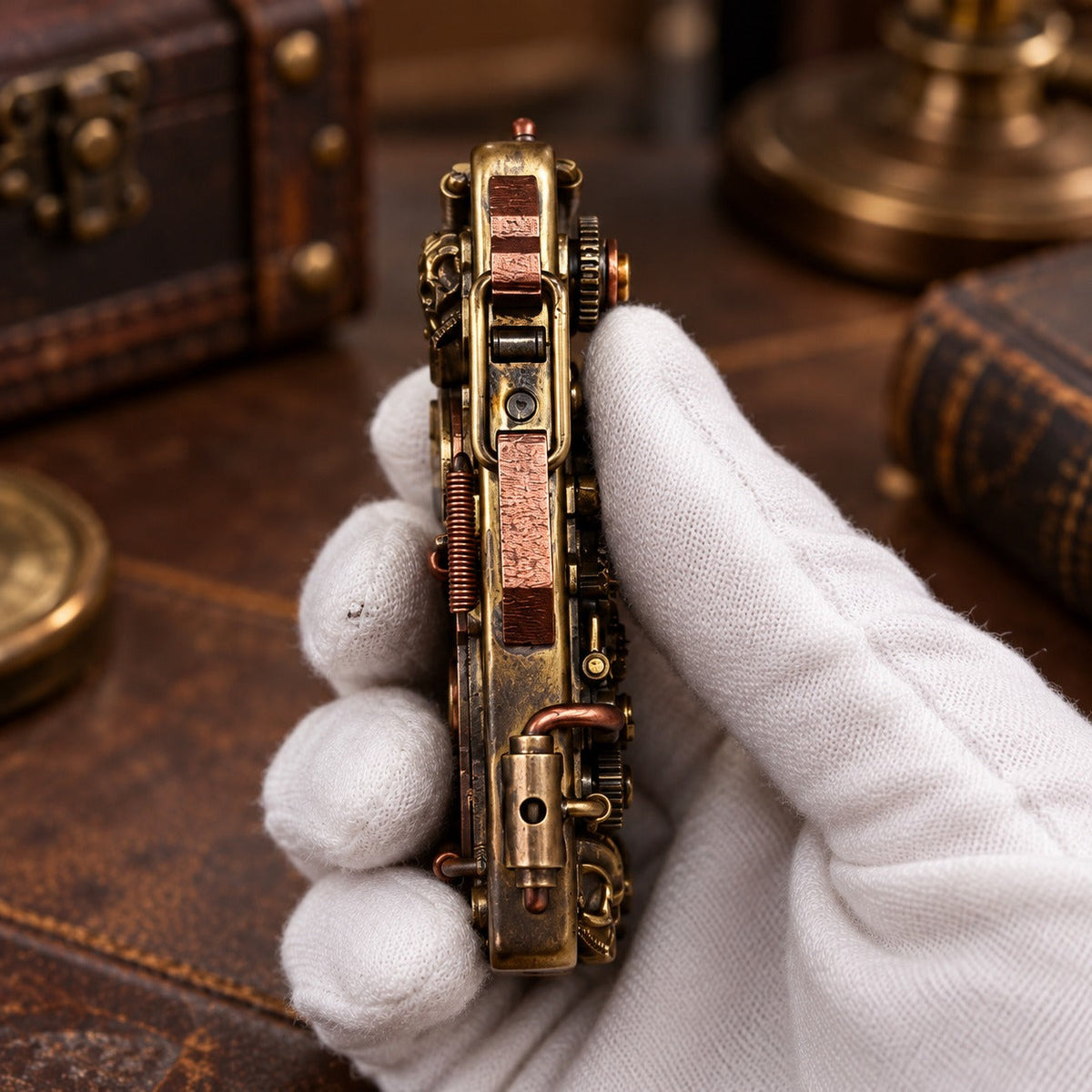 Gears of Time Brass Pocket Lighter