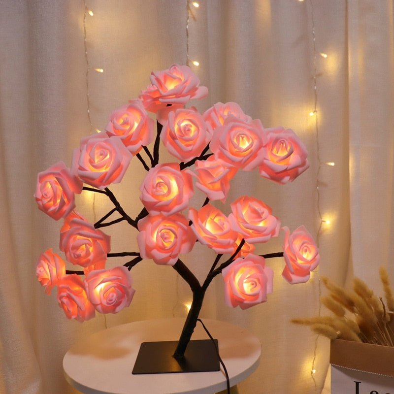 24 LED Rose Tree Table Lamp with Adjustable Branches