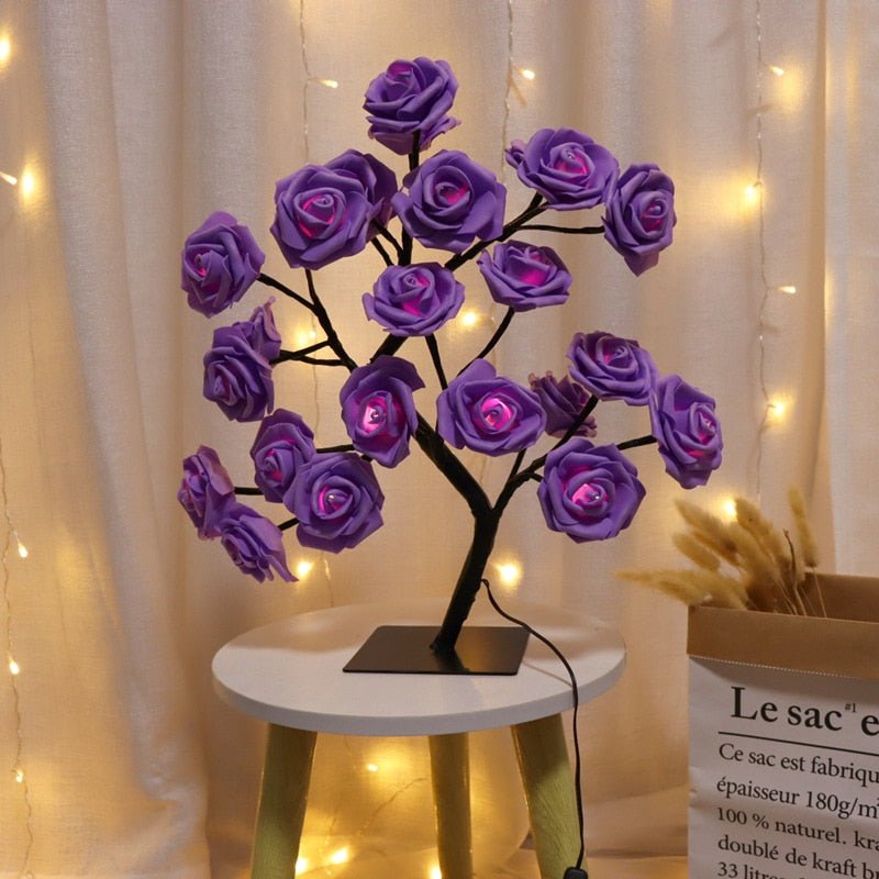 24 LED Rose Tree Table Lamp with Adjustable Branches