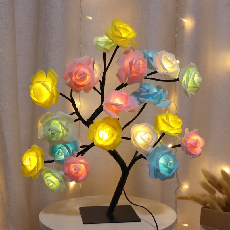 24 LED Rose Tree Table Lamp with Adjustable Branches