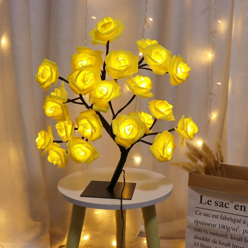 24 LED Rose Tree Table Lamp with Adjustable Branches