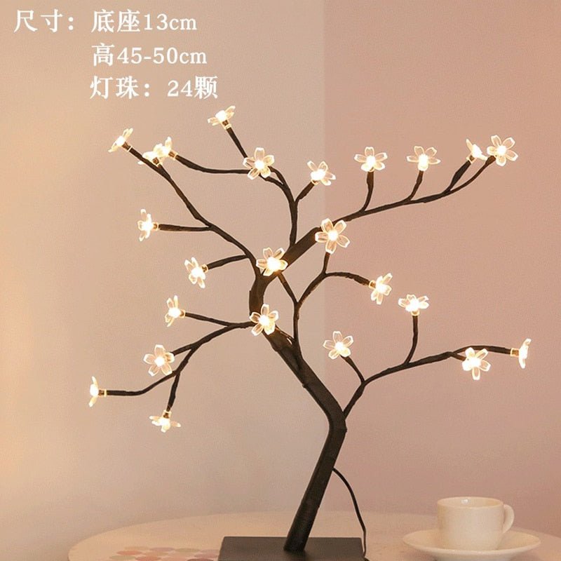 24 LED Rose Tree Table Lamp with Adjustable Branches