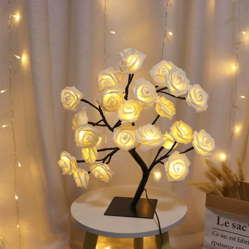 24 LED Rose Tree Table Lamp with Adjustable Branches