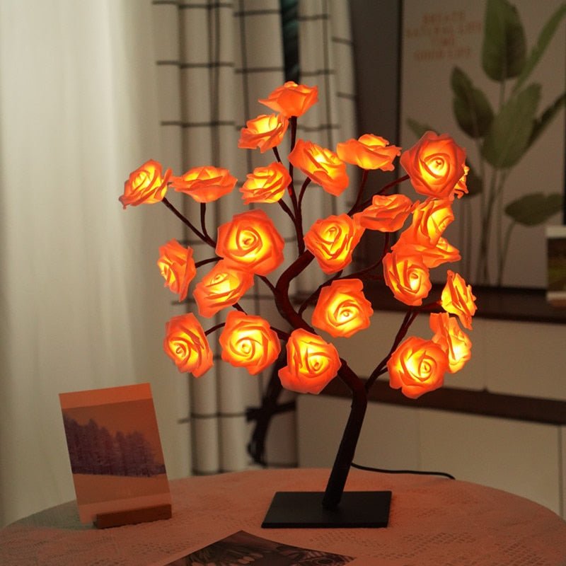 24 LED Rose Tree Table Lamp with Adjustable Branches