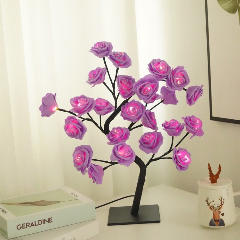 24 LED Rose Tree Table Lamp with Adjustable Branches