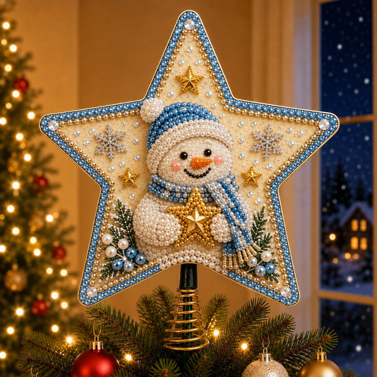 Pearl Diamond Art Christmas Tree Topper DIY Kit