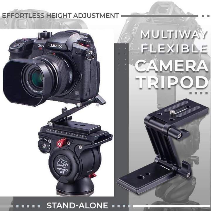 Flexible Camera Tripod - Compact Folding  Bracket Mount Fits Most DSLR Camera