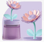 Flower Air Humidifier with Light – Compact & Silent USB Aromatherapy Diffuser for Bedroom, Car, and Desk – Hydrating & Refreshing Mist for Your Space