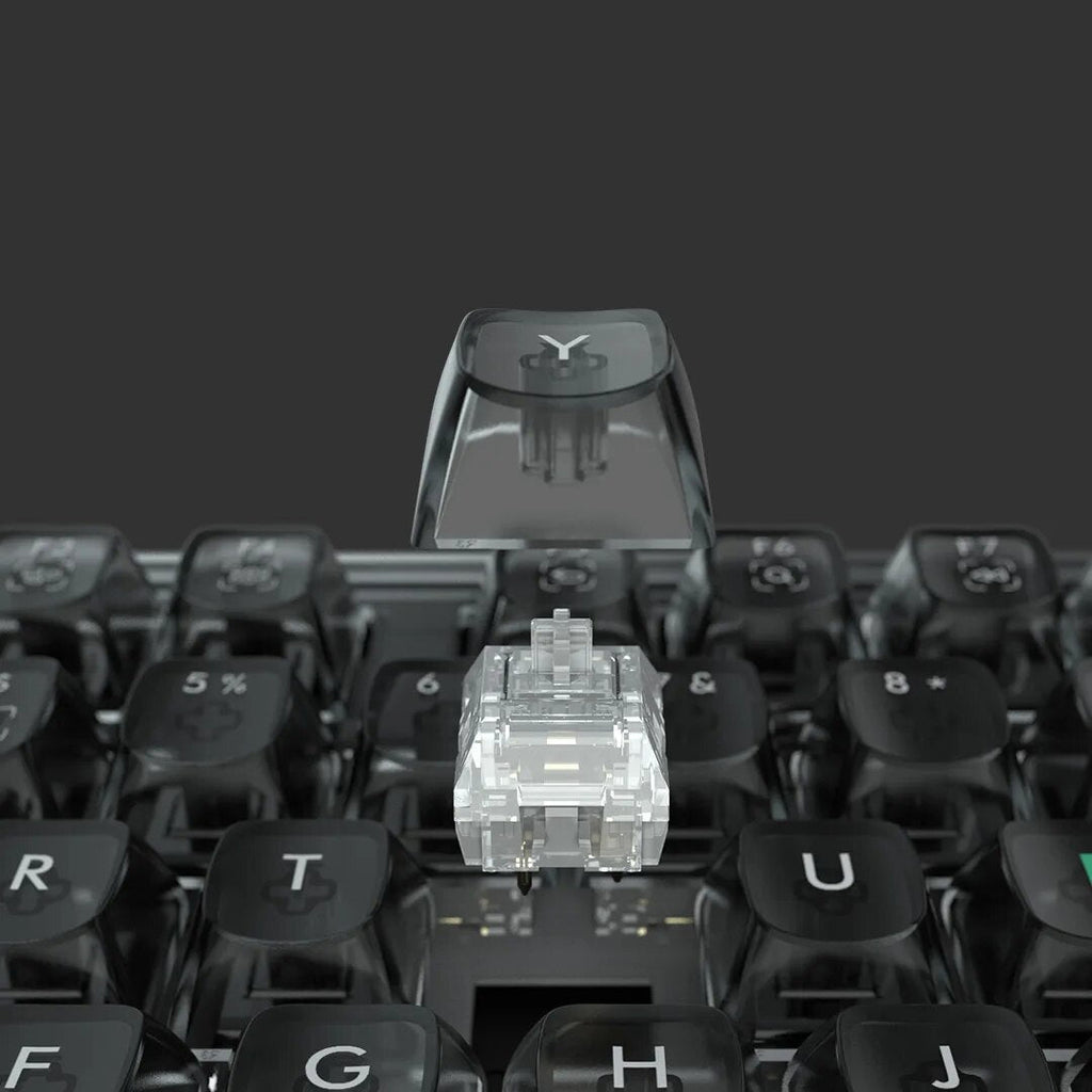 Fully Customizable RGB Aesthetic Mechanical Keyboard - Transparent Black Crystal Design