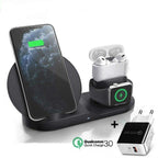 Fast Wireless Charger Dock Stand - 3 in 1  Multi-Function Charging Station