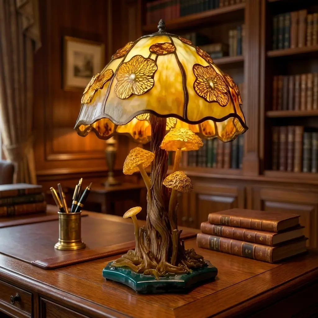 FaeGrove Mushroom Stained Glass Lamp