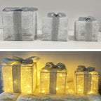 Light-Up Christmas Gift Boxes Set of 3