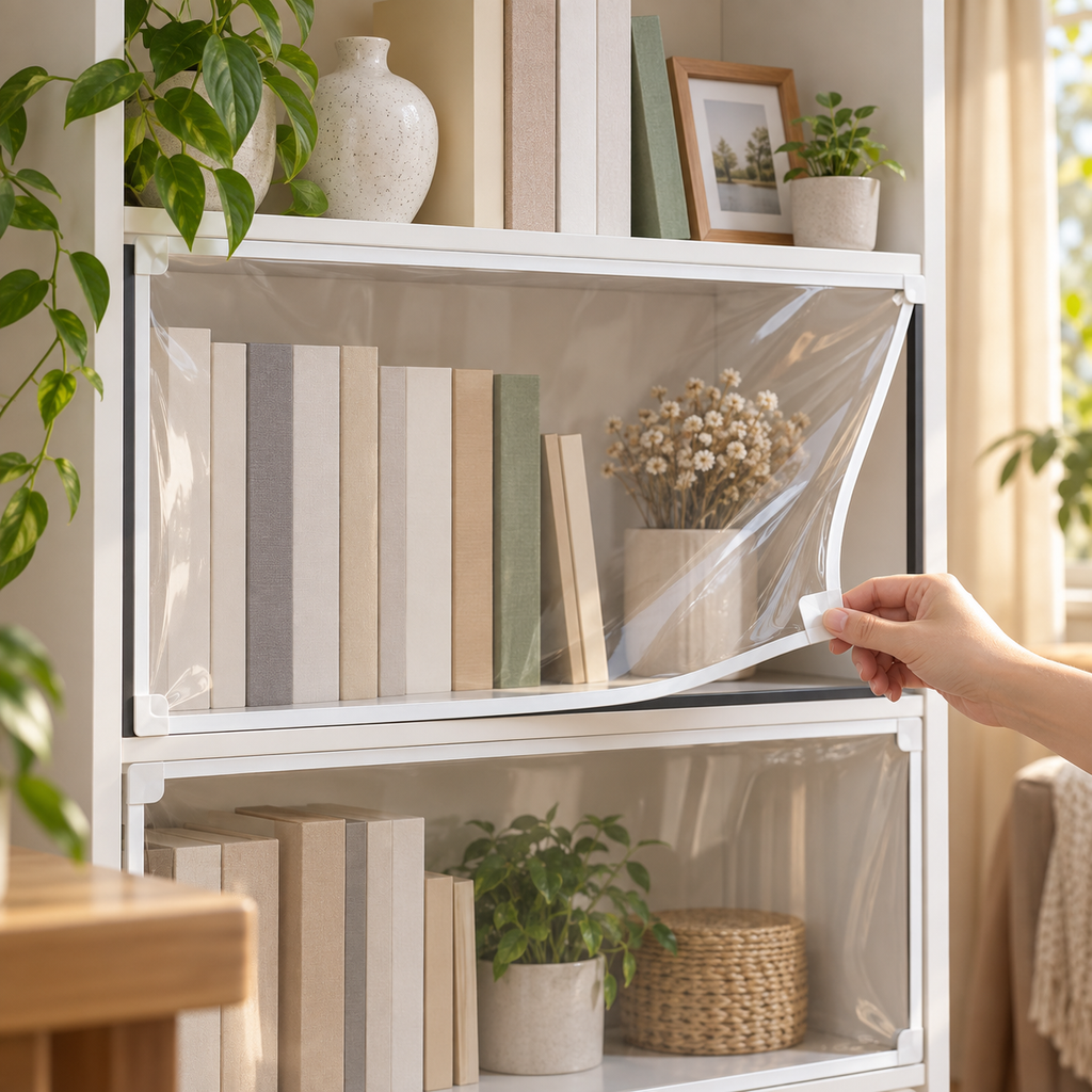 Dust Shield Clear Magnetic Shelf Cover