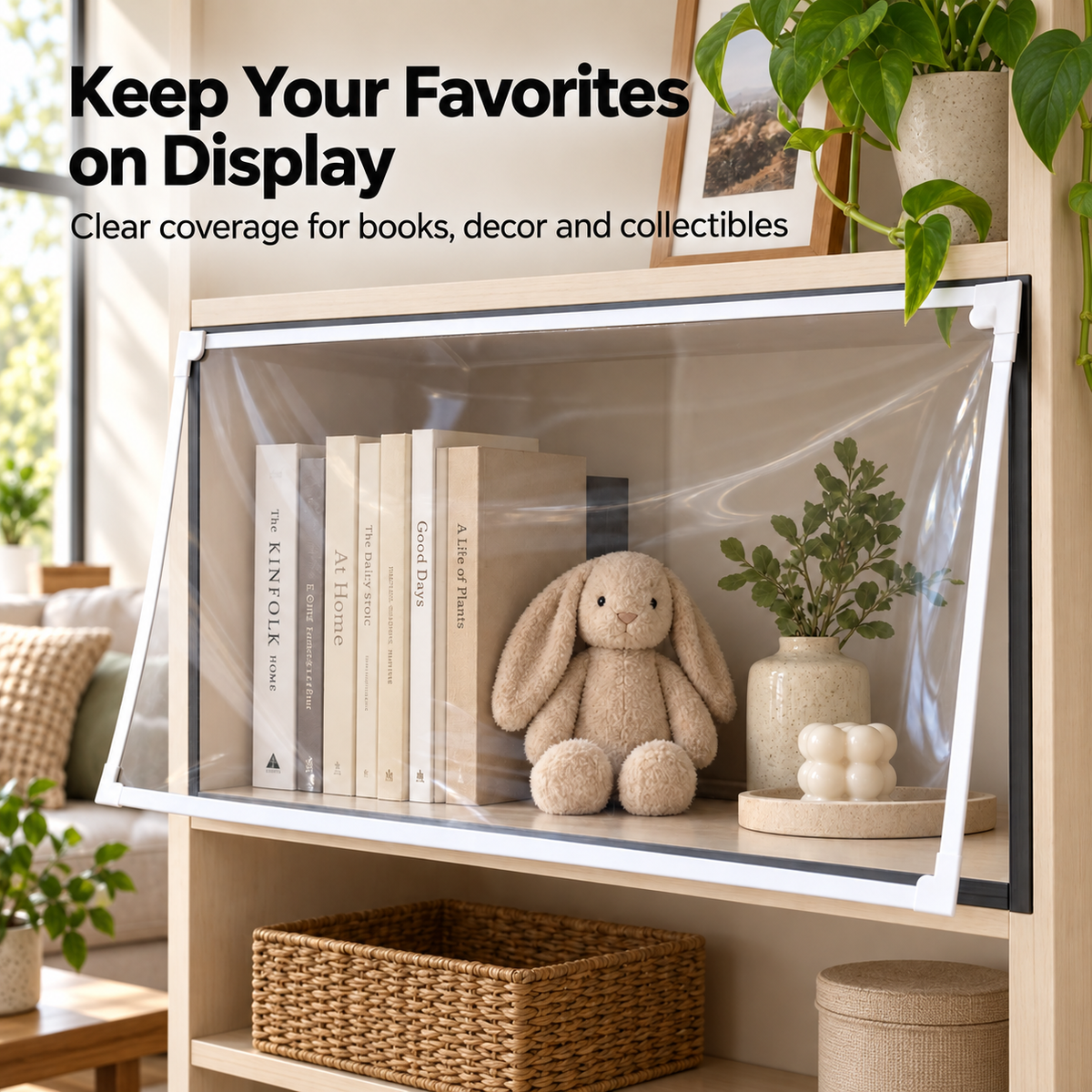 Dust Shield Clear Magnetic Shelf Cover