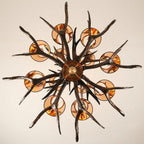 Rustic Antler Black Shade Ceiling Chandelier