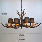 Rustic Antler Black Shade Ceiling Chandelier