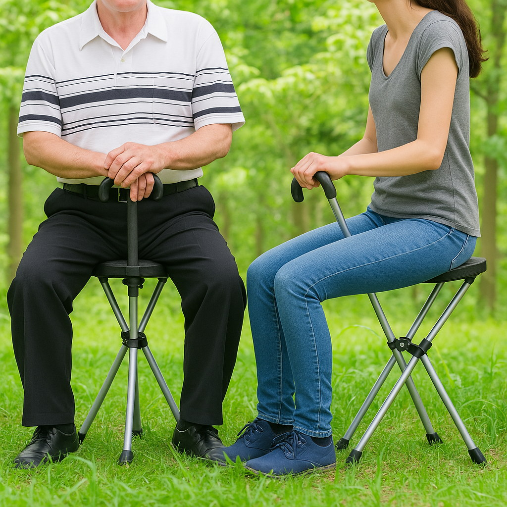 Elderly Foldable Walking Chair Stick