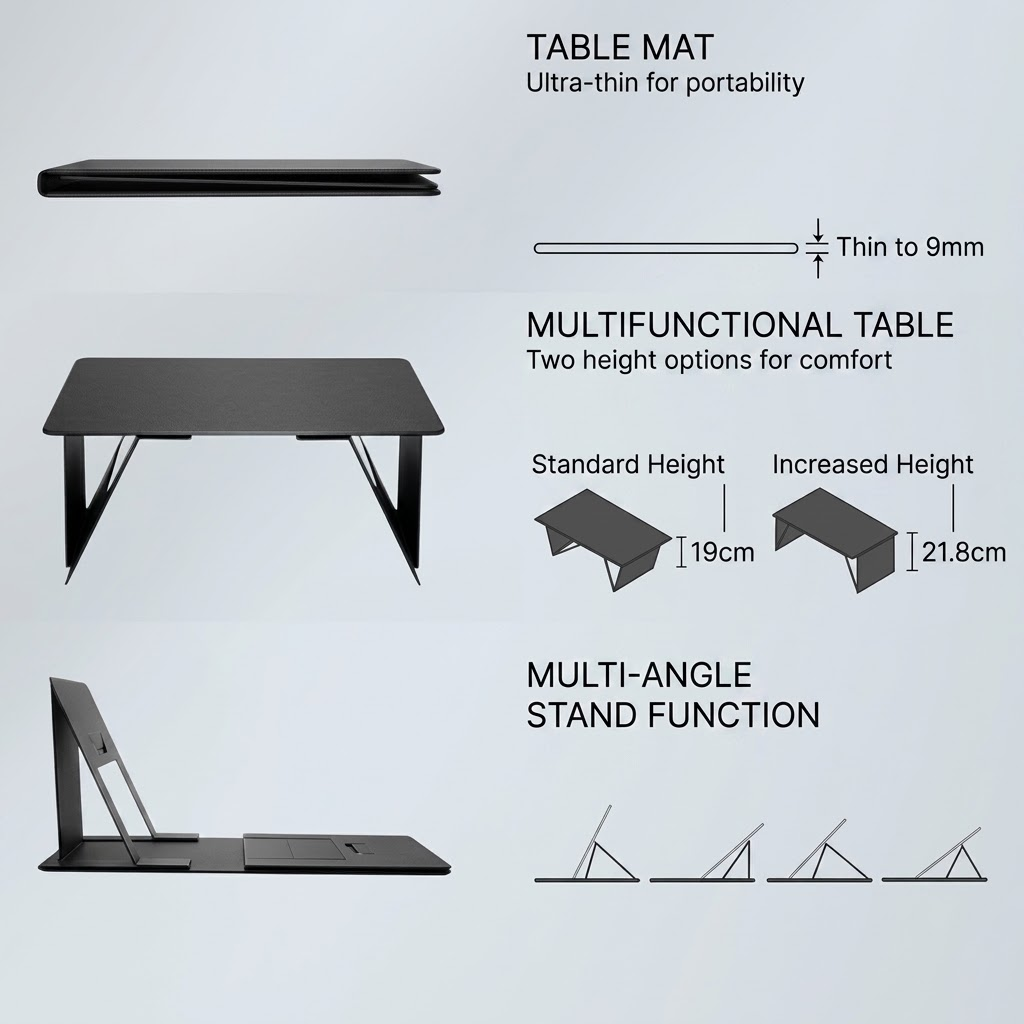Anywhere Office Bed Desk Foldable Laptop Stand