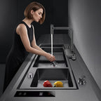 Smart Multi-Zone Gunmetal Kitchen Workstation Sink