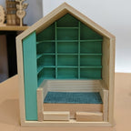 Wooden Library House Reading Nook Miniature