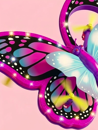 Butterfly Remote Control Mini Drone Toy – 2.4GHz RC Glitter Quadcopter with Gravity Sensor, Glitter Flying Toy for Kids, Fun Indoor Outdoor Children Gift