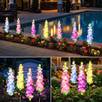 4 Pack Delphinium Solar Flower Lights for Garden Decor