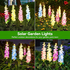 4 Pack Delphinium Solar Flower Lights for Garden Decor
