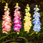 4 Pack Delphinium Solar Flower Lights for Garden Decor