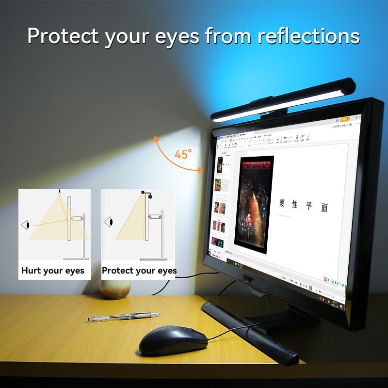 LED Monitor Lamp - No Screen Glare Monitor Lamp with USB Powered for Home and Office