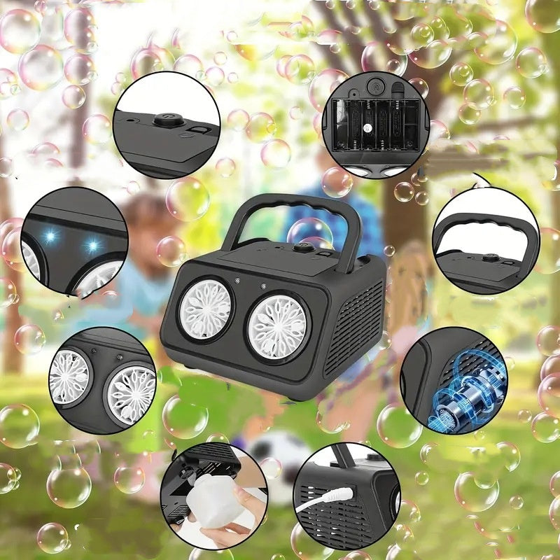 LED Multi-Hole Handheld Bubble Machine for Kids & Adults