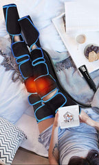 Full-Leg Air Compression Massager Wrap with Knee Heat