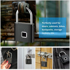 Smart Rechargeable Fingerprint Padlock - Keyless Biometric, Padlock for Gym, Luggage Bags, Locker and Storage