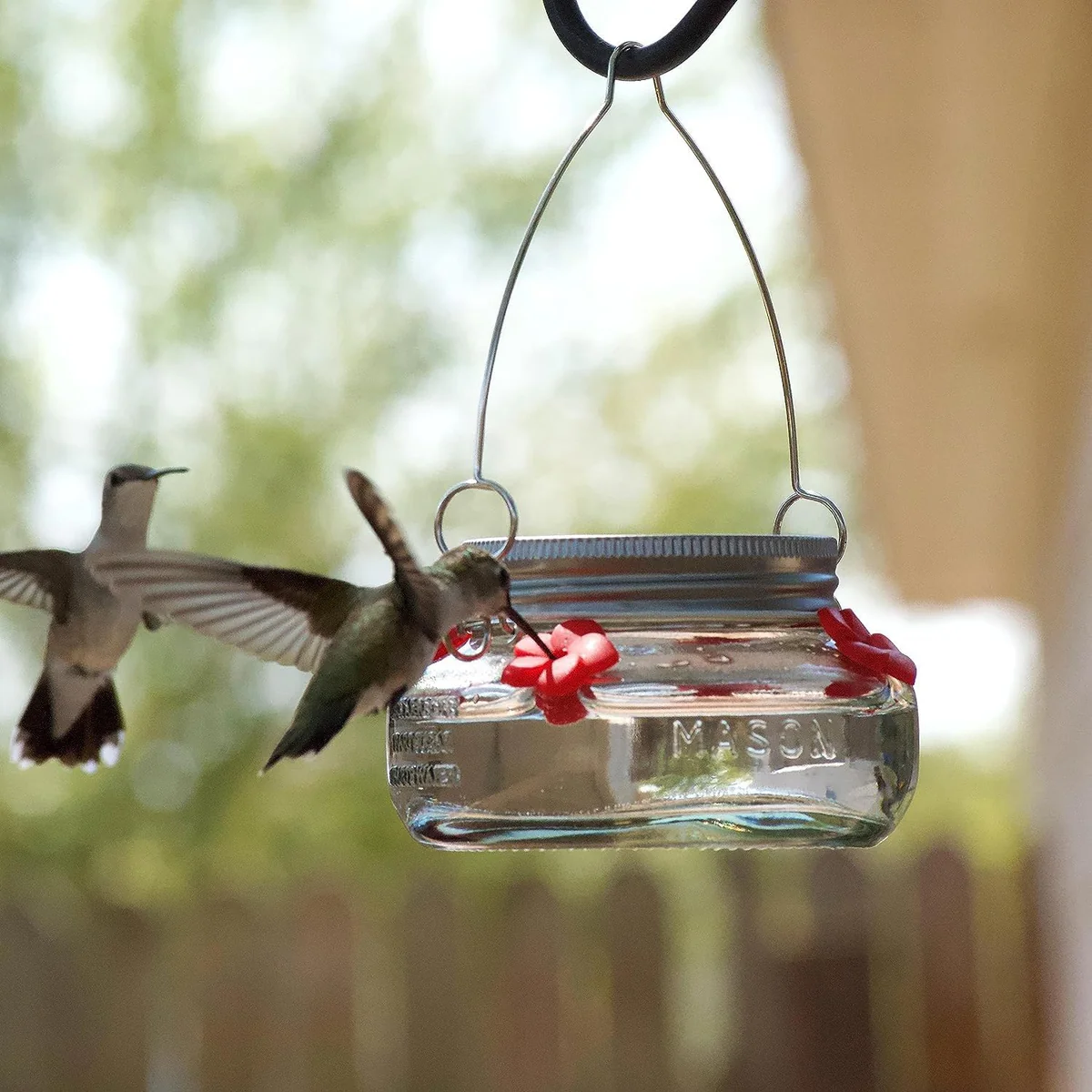 Mason Jar Hummingbird Dish Feeder Hanging Nectar Feeder 2 Pack