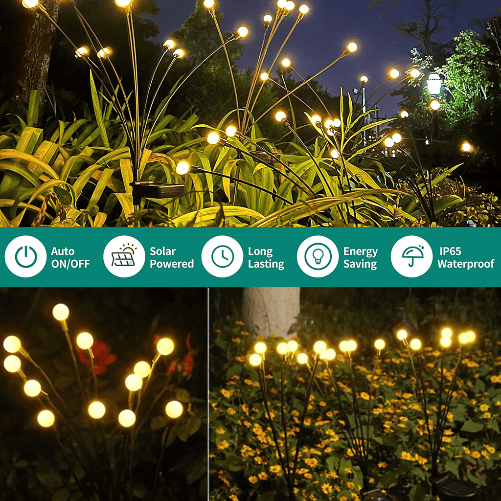 4-Pack Solar Firefly Garden Lights – IP65 Outdoor Lights