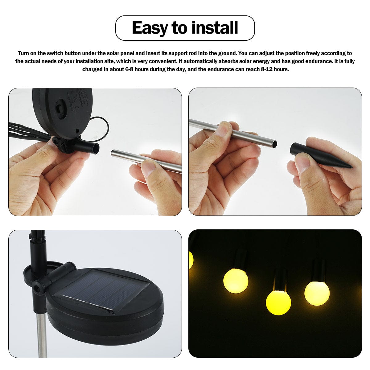 4-Pack Solar Firefly Garden Lights – IP65 Outdoor Lights