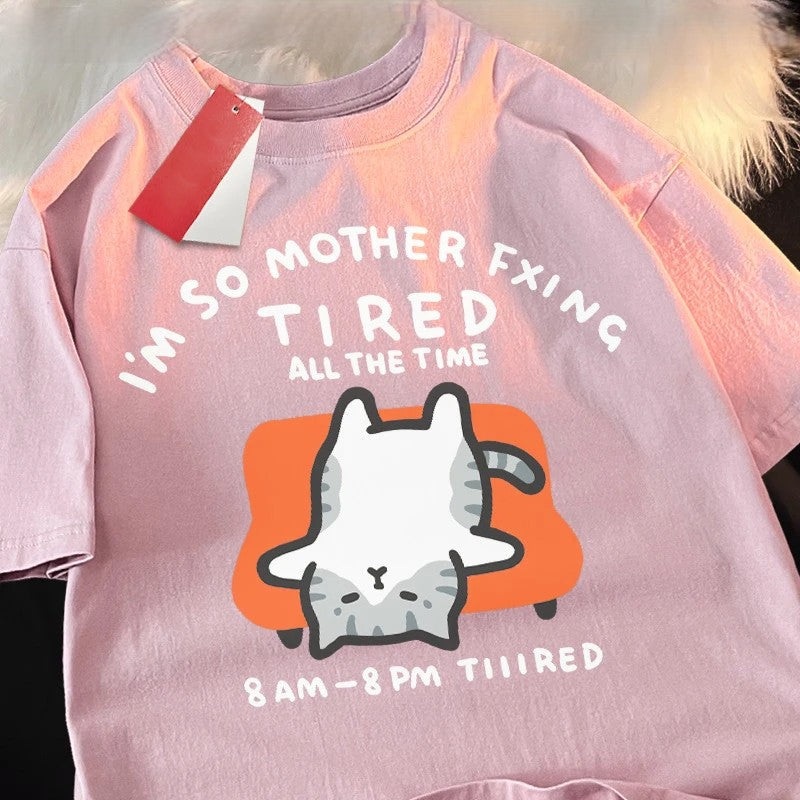 Tired Cat Humor T-Shirt