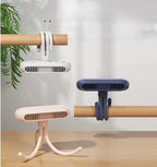 Portable Electric Clip-On Stroller Fan – Flexible Tripod, 4-Speed Clip-On Cooling for Car Seats, Cribs, Bikes & Treadmills