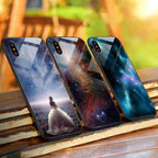 Luxury Space Silicone Glass Anti Slip Iphone Cases