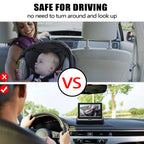 Safe Drive Baby Car Mirror with Night Vision - Foldable Rearview Reverse Parking Monitor