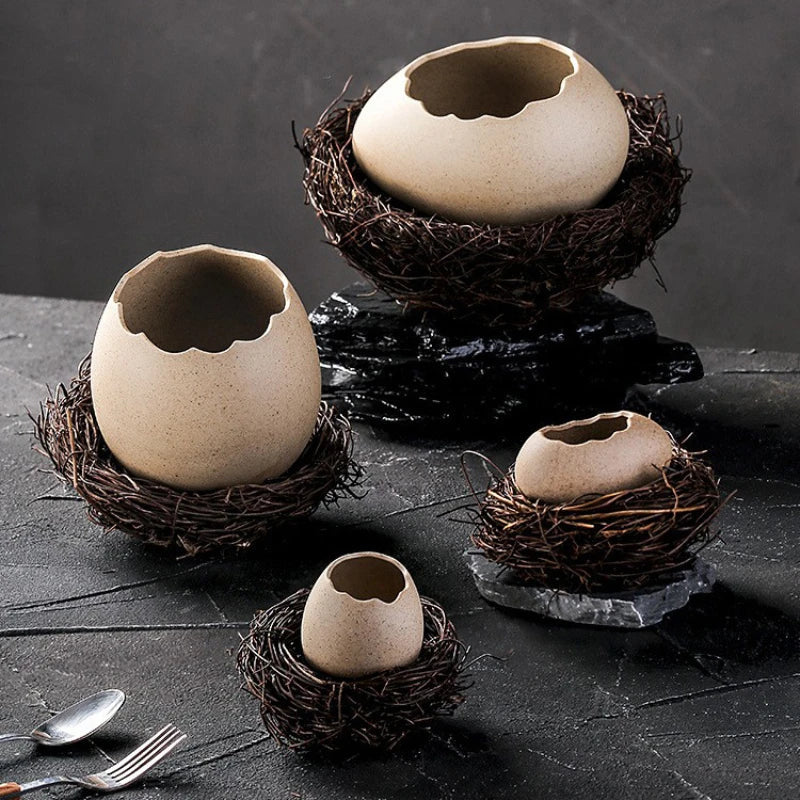 Ahahay | Creative Ceramic Bird Nest Eggshell Bowl