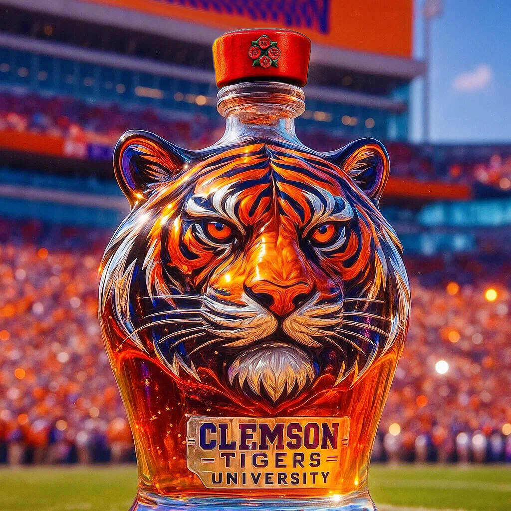 Clemson Tigers Whiskey Bottle