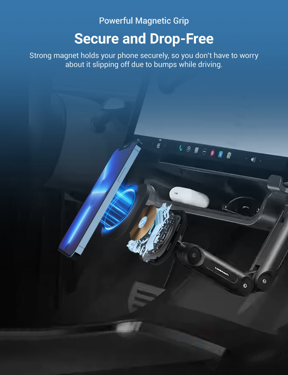Wireless Charging Phone Mount For Tesla Model 3/Y