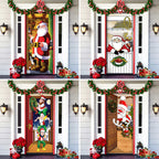 Christmas Door Cover | Fabric Front Door Decoration | Washable & Reusable | 91×203cm