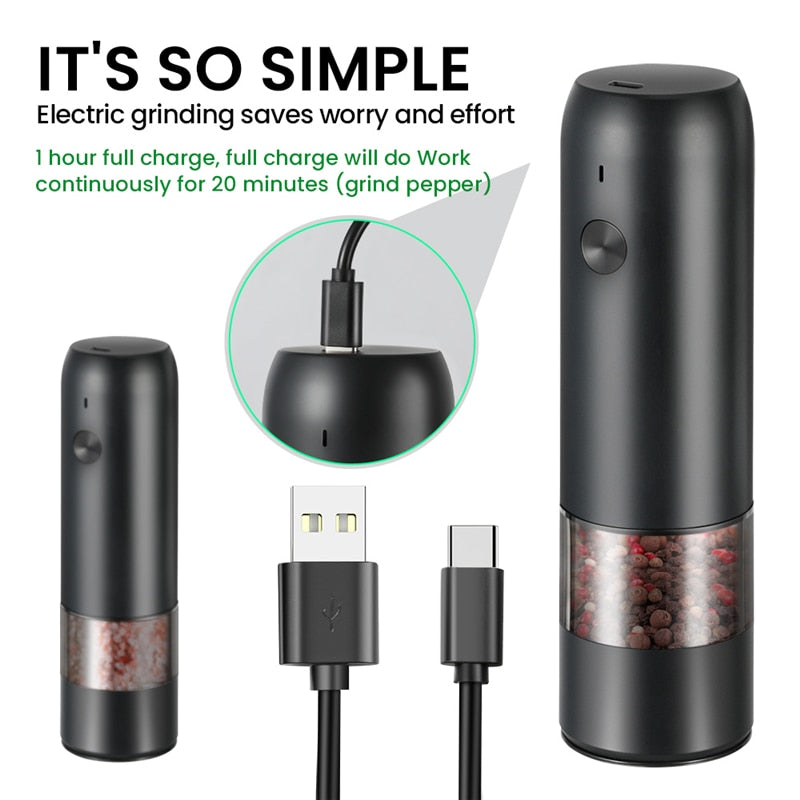Ahahay | Rechargeable Automatic Salt Pepper Grinder