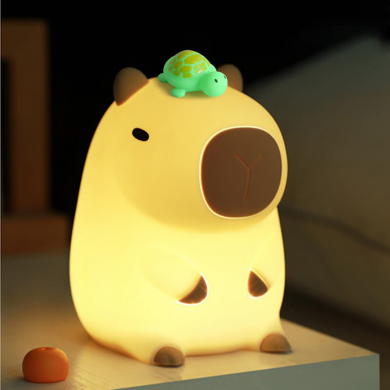 Maetiva® Flower Capybara Squishy Silicone Night Light - Perfect Gift for Kids and Girls