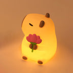 Maetiva® Flower Capybara Squishy Silicone Night Light - Perfect Gift for Kids and Girls