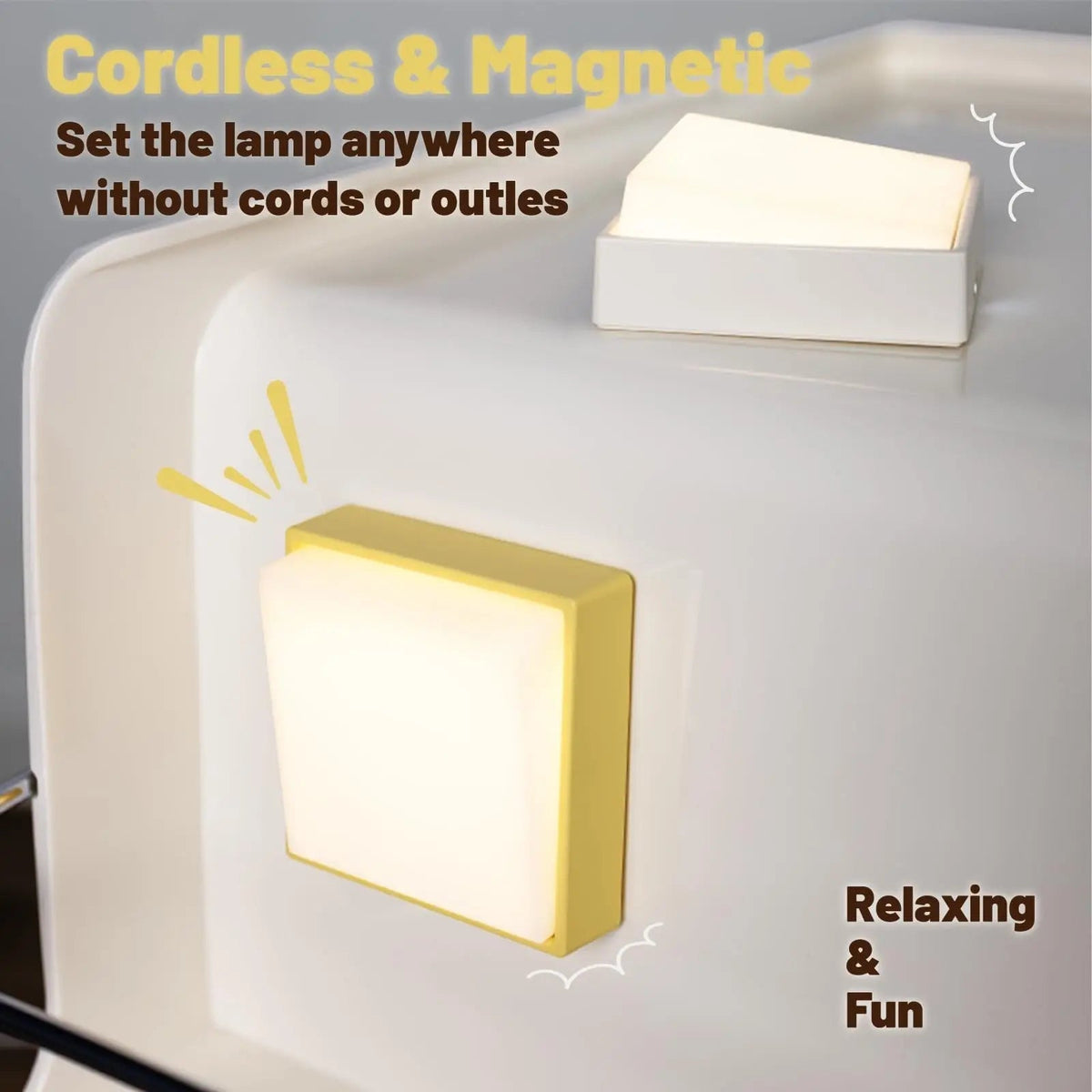 Ahahay | Wireless dimmable night light – Rechargeable with timer & magnet attachment